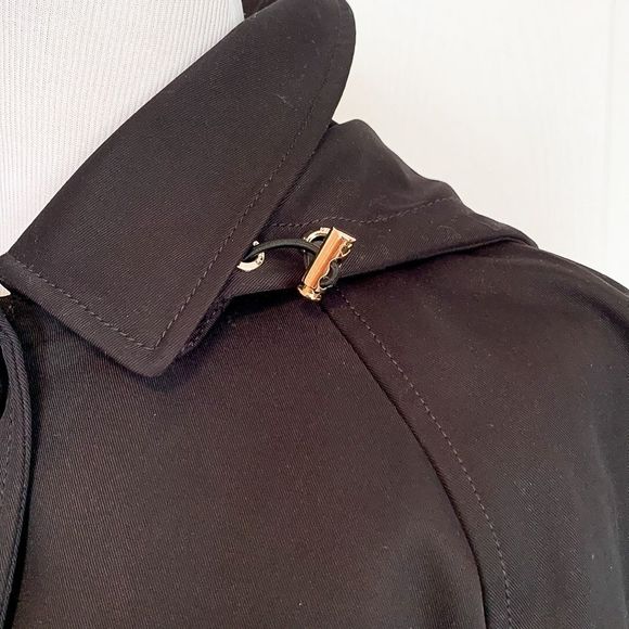 Kate Spade New York Black Trench Coat Jacket with Hood Womens Sz Medium - Picture 5 of 14